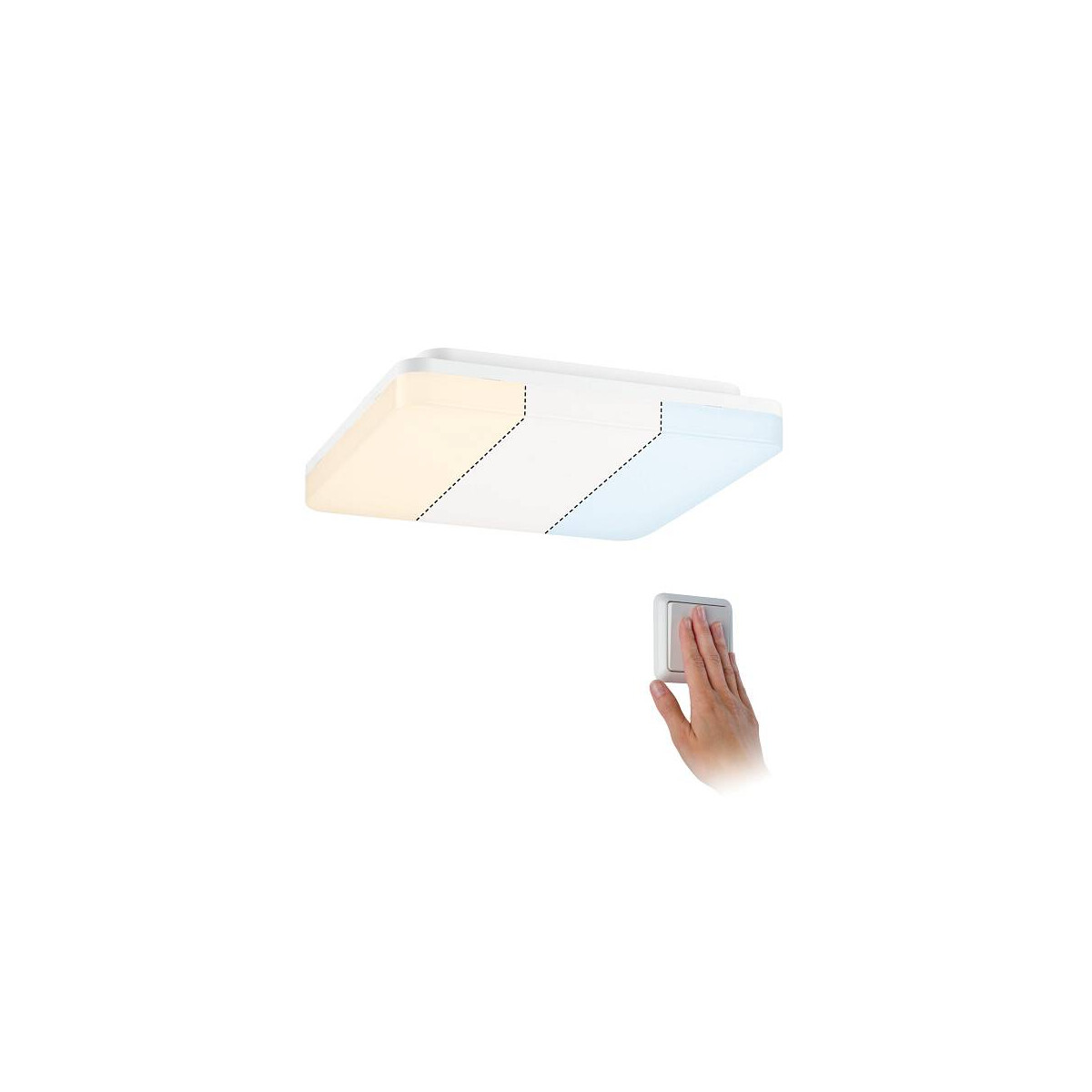 LED Panel Cela IP44 eckig 280x280mm White Switch Weiß matt