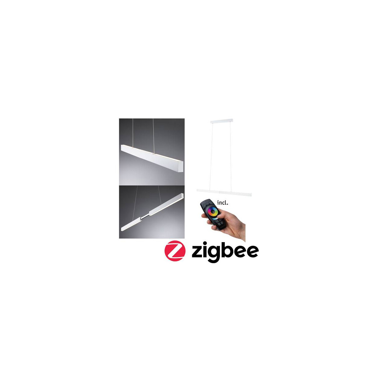 LED Pendelleuchte Smart Home Zigbee Aptare 2700K 2.050lm / 2.050lm 2x18 / 1x18W Weiß matt dimmbar