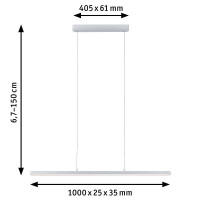 LED Pendelleuchte Lento 2700K 1800lm 42W Chrom matt dimmbar 