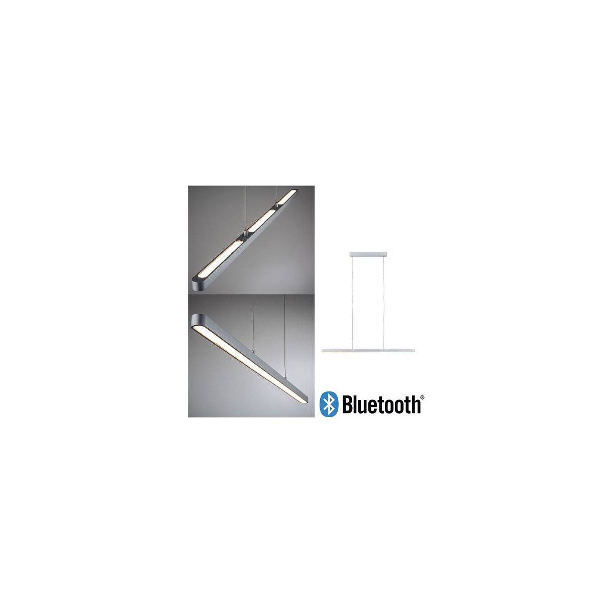 LED Pendelleuchte Smart Home Bluetooth Lento Tunable White 1800lm 43W Chrom matt dimmbar