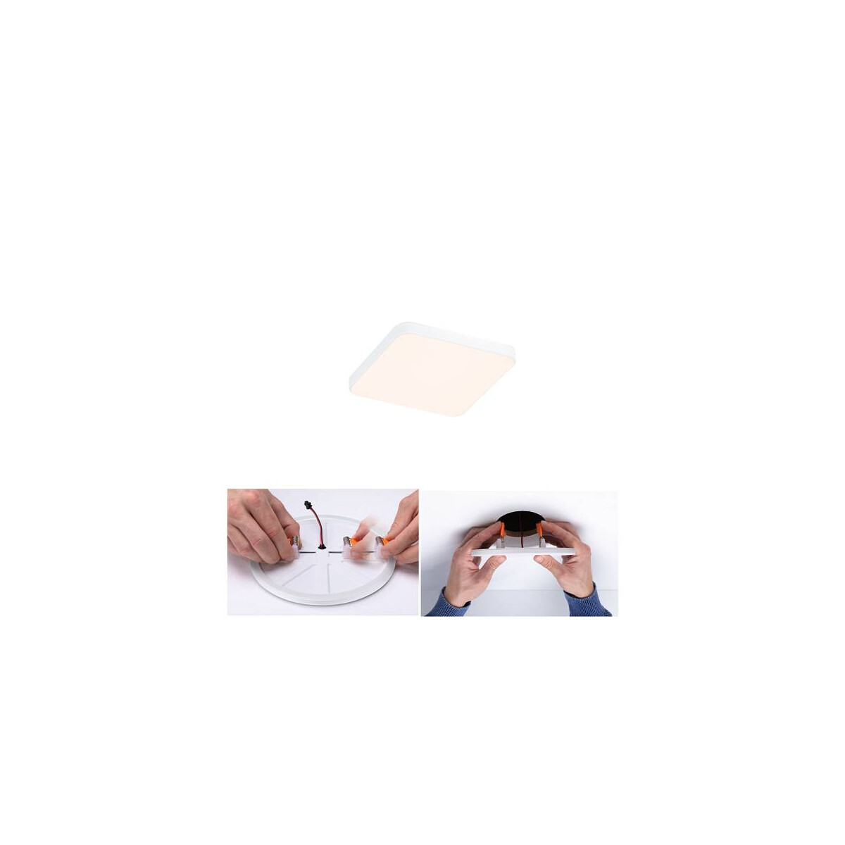 VariFit LED Einbaupanel Veluna Edge IP44 eckig 90x90mm 450lm 3000K Weiß dimmbar