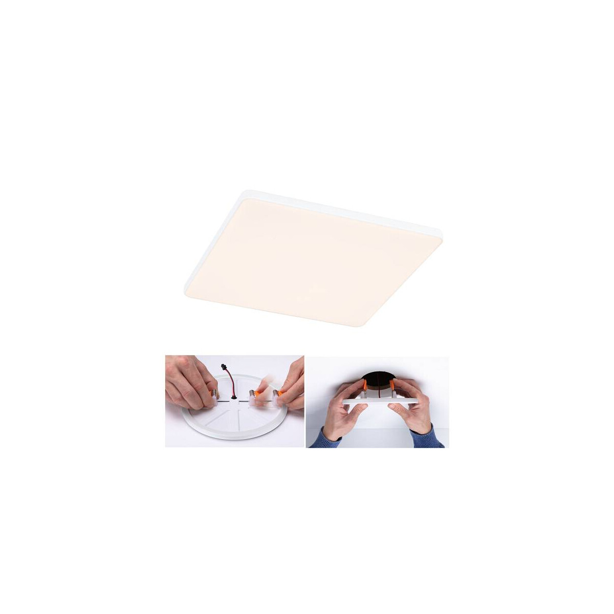 VariFit LED Einbaupanel Veluna Edge IP44 eckig 200x200mm 1500lm 3000K Weiß dimmbar