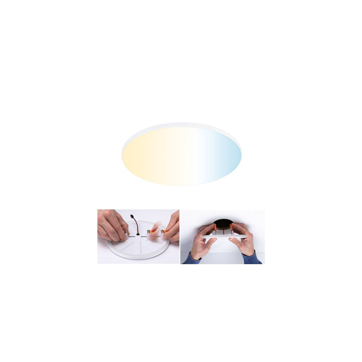VariFit LED Einbaupanel Smart Home Zigbee Veluna Edge IP44 rund 200mm 1400lm Tunable White Weiß dimmbar