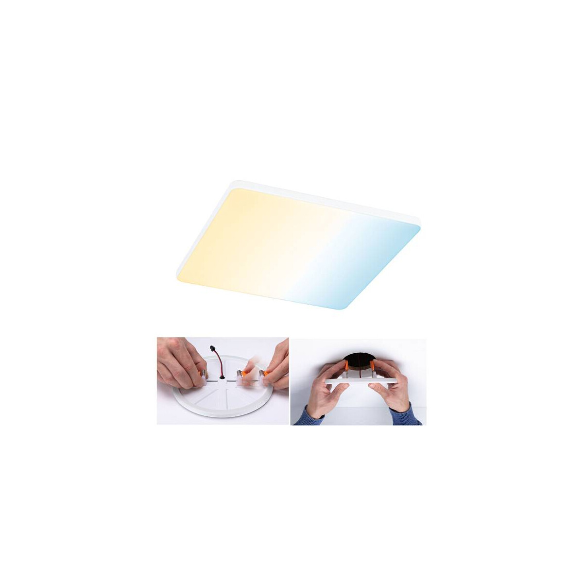 VariFit LED Einbaupanel Smart Home Zigbee Veluna Edge IP44 eckig 200x200mm 1400lm Tunable White Weiß dimmbar