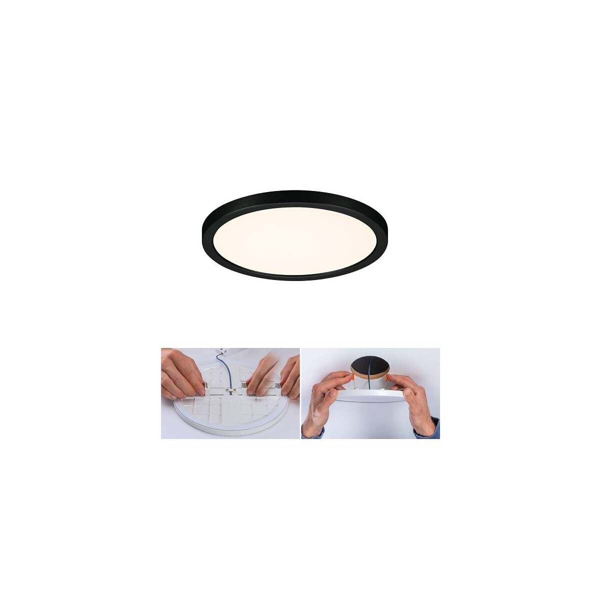 VariFit LED Einbaupanel Areo IP44 rund 175mm 3000K Schwarz