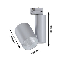 ProRail3 LED Schienenspot Zeuz 15° 2860lm 33W 3000K dimm