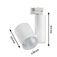 ProRail3 LED Schienenspot Zeuz 39° 2860lm 33W 3000K dimm