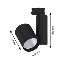 ProRail3 LED Schienenspot Zeuz 39° 2860lm 33W 4000K dimm