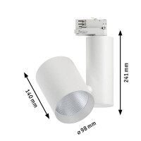 ProRail3 LED Schienenspot Zeuz 60° 2860lm 33W 4000K dimm
