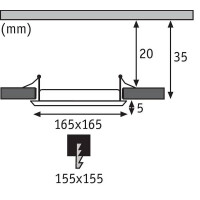 LED Einbaupanel IP44 eckig 165x165mm 2700K Weiß 3