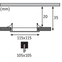 LED Einbaupanel IP44 eckig 115x115mm 4000K Chrom matt 3