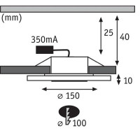 Premium LED Einbauleuchte Whirl Einzelleuchte rund 150mm 6,9