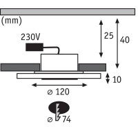 Premium LED Einbauleuchte Whirl Basisset rund 120mm 3x4,9W 3