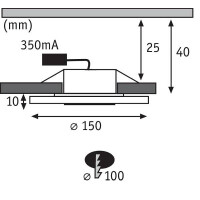 Premium LED Einbauleuchte Whirl Basisset rund 150mm 3x6W 3x4