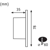 LED Wandeinbauleuchte Wall rund 78mm 1,1W 65lm 230V 2700K We