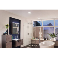 LED Einbaupanel Areo IP44 rund 180mm 3000K Nickel matt dimmb