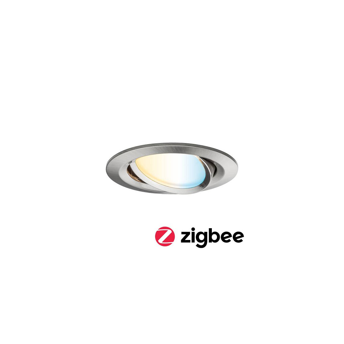 LED Einbauleuchte Smart Home Zigbee Nova Plus Coin schwenkbar rund 84mm 50° Coin 6W 470lm 230V dimmbar Tunable White Eisen gebürstet