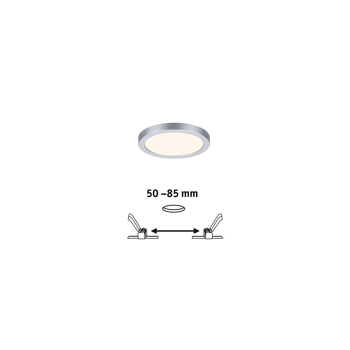VariFit LED Einbaupanel Areo IP44 rund 118mm 3000K Chrom matt