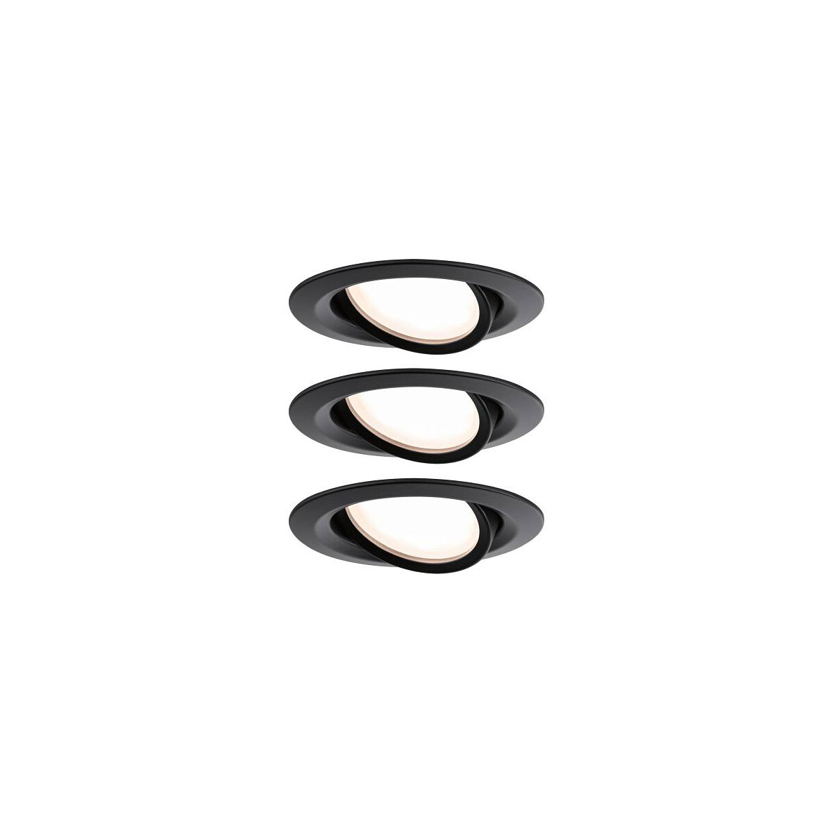 LED Einbauleuchte Nova Plus Coin Basisset schwenkbar rund 84mm 50° Coin 3x6W 3x470lm 230V dimmbar 2700K Schwarz matt