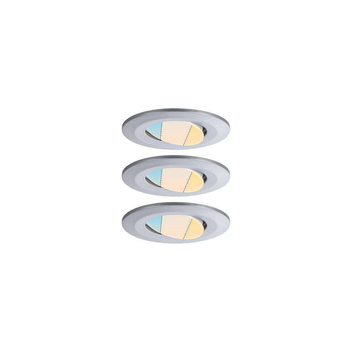 HomeSpa LED Einbauleuchte Calla 3er-Set schwenkbar IP65 rund 90mm 30° 3x5W 3x400lm 230V White Switch Chrom matt