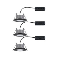HomeSpa LED Einbauleuchte Calla 3er-Set schwenkbar IP65 rund
