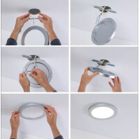 LED Einbaupanel 2in1 Cover-it rund 225mm 1200lm 4000K Chrom 