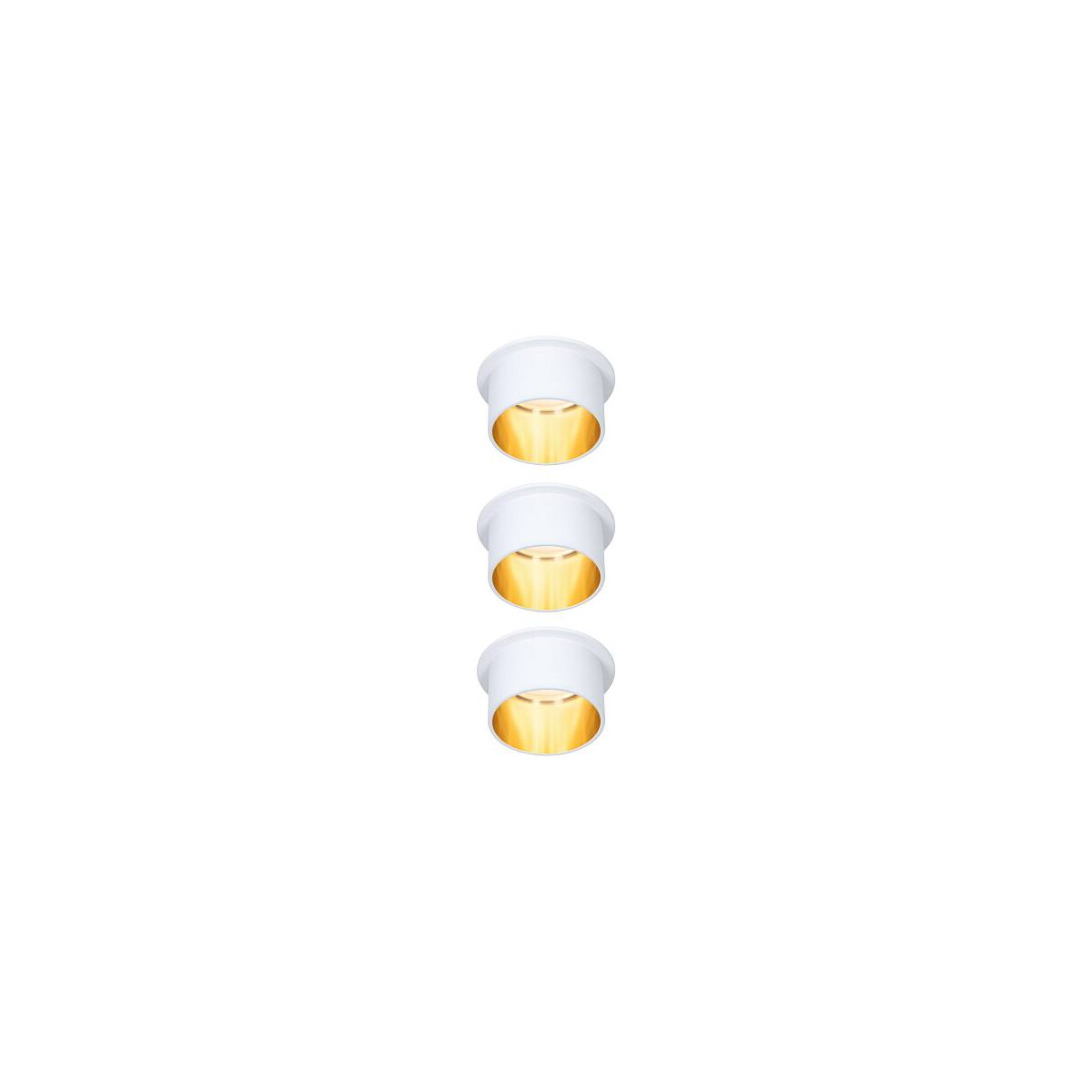 LED Einbauleuchte 3-Step-Dim Gil Coin Basisset IP44 rund 68mm Coin 3x6W 3x470lm 230V dimmbar 2700K Weiß matt Gold