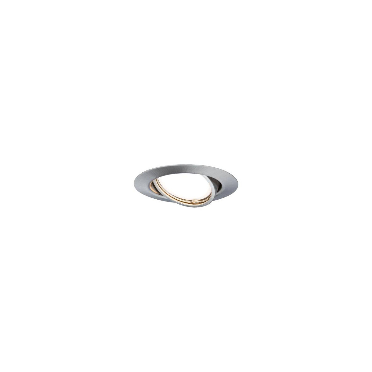 LED Einbauleuchte Base Einzelleuchte schwenkbar rund 90mm 20° GU10 5W 350lm 230V 3000K Eisen gebürstet