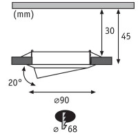 LED Einbauleuchte 3-Step-Dim Base Coin Basisset schwenkbar r