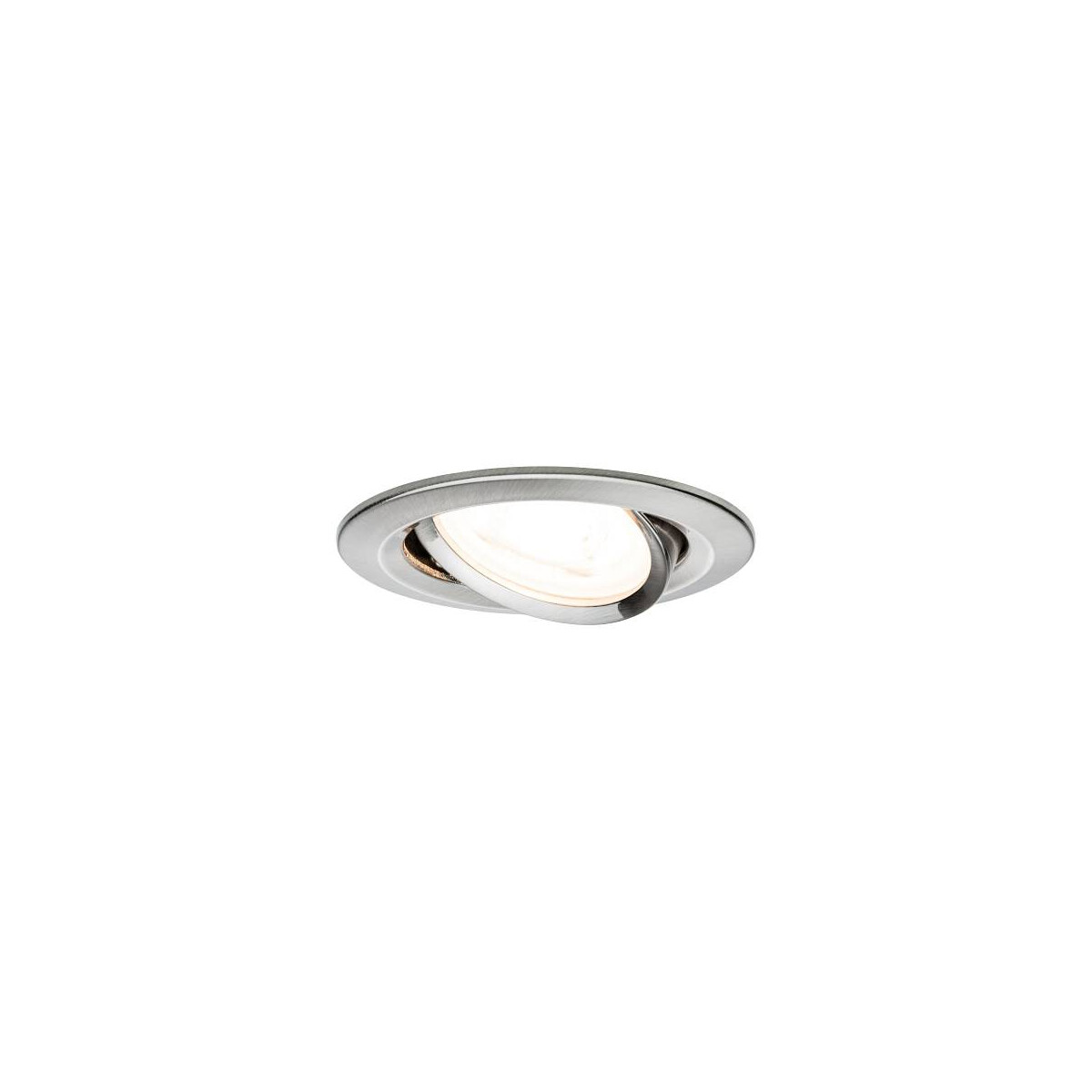 LED Einbauleuchte Nova schwenkbar rund 84mm 50° GU10 65W 460lm 230V 2700K Eisen gebürstet