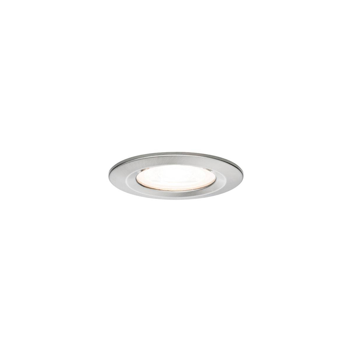 LED Einbauleuchte Nova starr IP44 rund 78mm GU10 65W 460lm 230V 2700K Eisen gebürstet