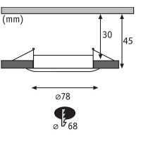 LED Einbauleuchte Nova Coin Einzelleuchte starr IP44 rund 78