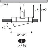 LED Einbauleuchte 3-Step-Dim Nova schwenkbar eckig 84x84mm 5