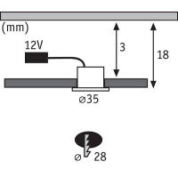 LED Möbeleinbauleuchten Micro Line Mini rund 35mm 5x0,4