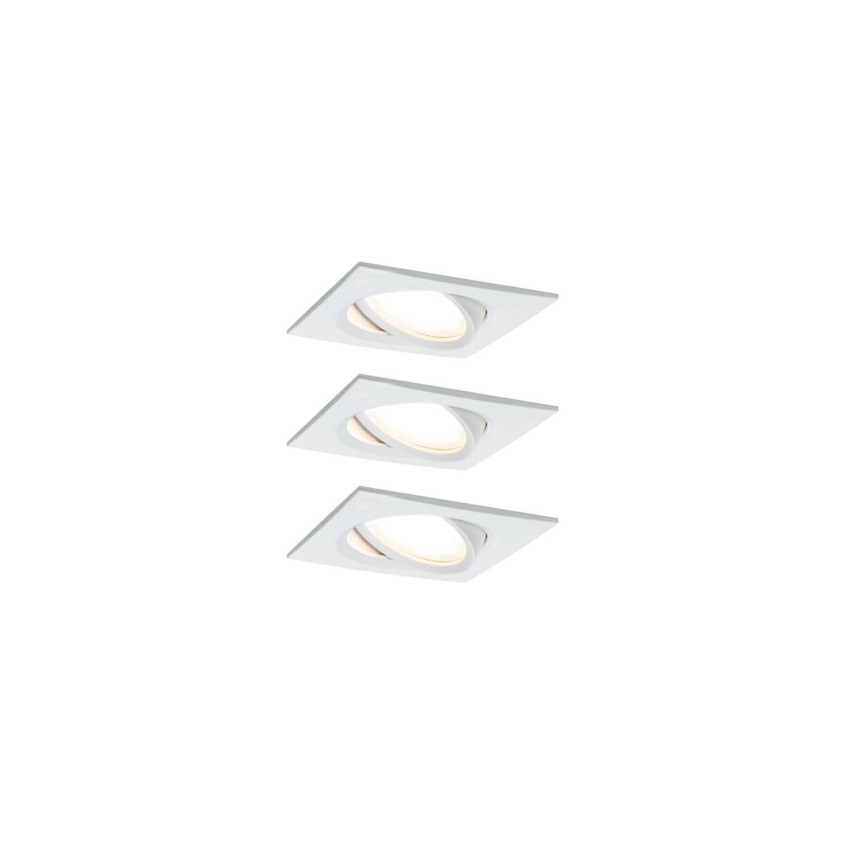 LED Einbauleuchte Nova Plus Coin Basisset schwenkbar eckig 84x84mm 50° Coin 3x6W 3x470lm 230V dimmbar 2700K Weiß matt