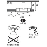 Premium Einbauleuchte easyClick2 rund 83mm 30° GU10 max.