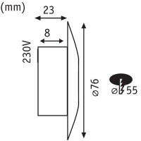 LED Wandeinbauleuchte Special Line IP65 rund 76mm 1,4W 60lm 