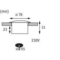 LED Wandeinbauleuchte Special Line IP65 rund 76mm 1,4W 60lm 