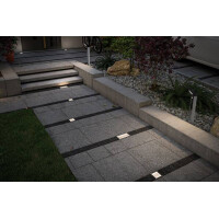 Solar LED Bodeneinbauleuchte Box IP67 2700K 7,5lm Edelstahl 