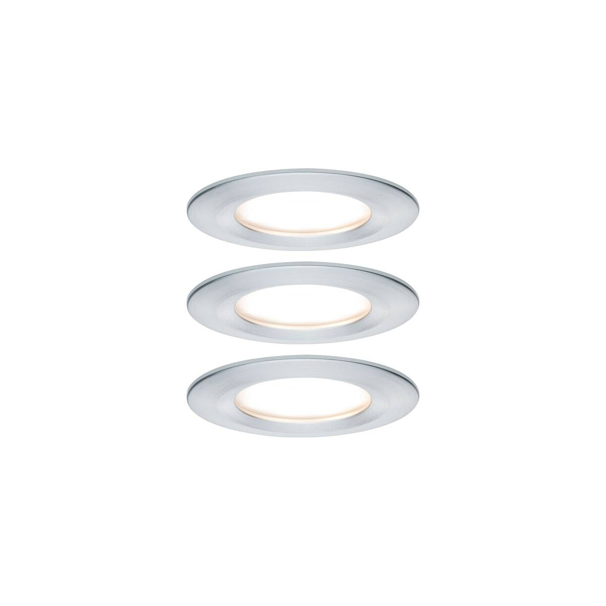 LED Einbauleuchte Nova Plus Coin Basisset starr IP44 rund 78mm Coin 3x6W 3x470lm 230V dimmbar 2700K Alu gedreht