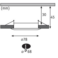 LED Einbauleuchte Nova Plus Coin Basisset starr IP44 rund 78
