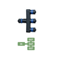 Plug & Shine Verteiler 3 Ausgänge IP68 Schwarz 6