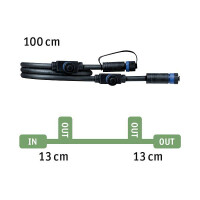 Plug & Shine Kabel 1m 3 Ausgänge IP68 Schwarz 6