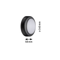 LED Außenwandleuchte IP44 140mm 3000K 8W 560lm 230V Gr