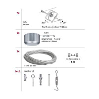 Seilsystem Mac II Basisset GU5,3 max. 7x10W dimmbar 230/12V 
