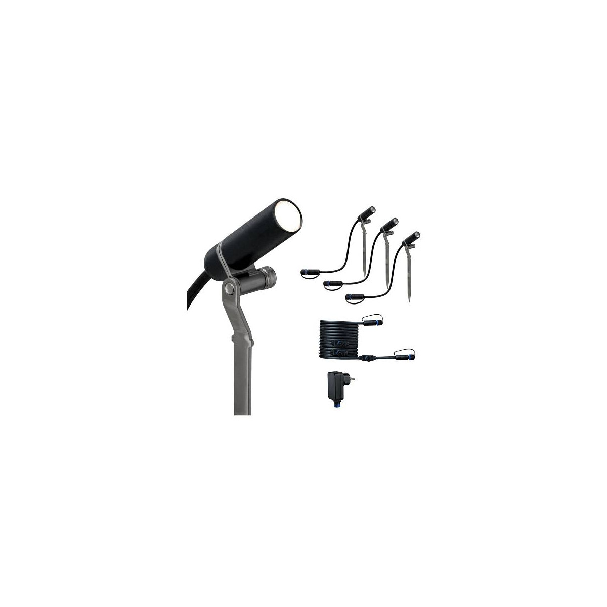 Plug & Shine LED Gartenstrahler Plantini Basisset IP65 3000K 3x1,4W 21VA Anthrazit