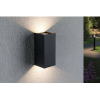 LED Außenwandleuchte Flame IP44 eckig 102x100mm 3000K 