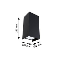 LED Außenwandleuchte Flame IP44 eckig 102x100mm 3000K 
