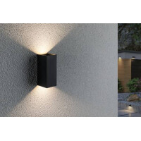 LED Außenwandleuchte Flame IP44 eckig 65x70mm 3000K 2x