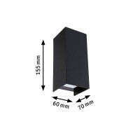 LED Außenwandleuchte Flame IP44 eckig 65x70mm 3000K 2x
